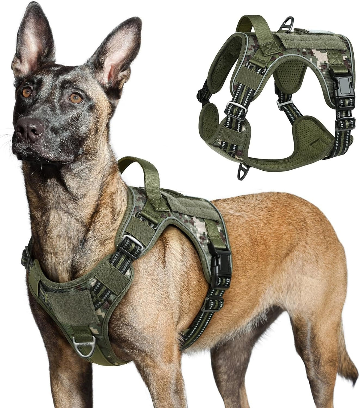 No-Pull Tactical Dog Harness MOLLE Vest for Medium & Large Dogs - Rustic Threads Farm