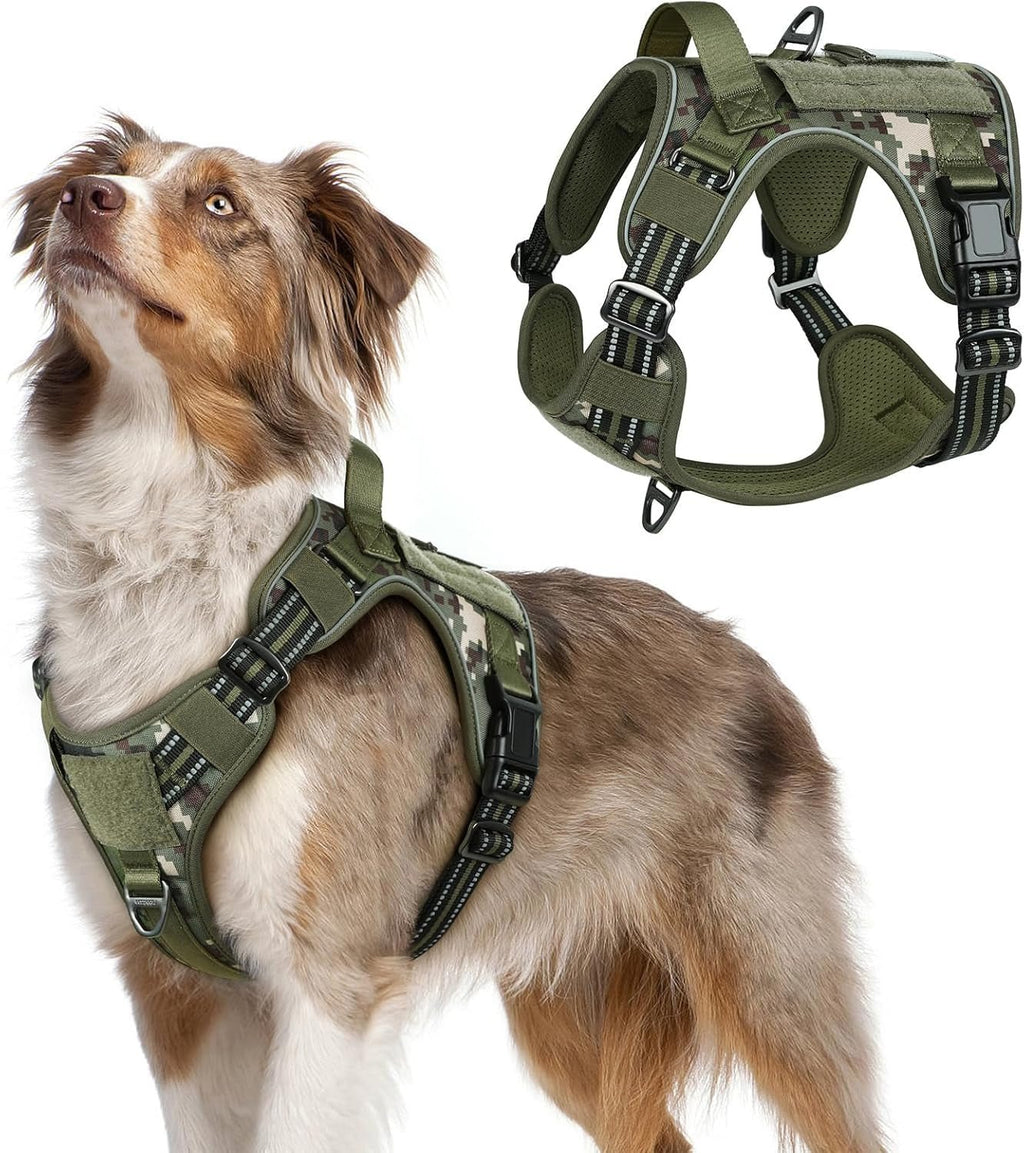 No-Pull Tactical Dog Harness MOLLE Vest for Medium & Large Dogs - Rustic Threads Farm
