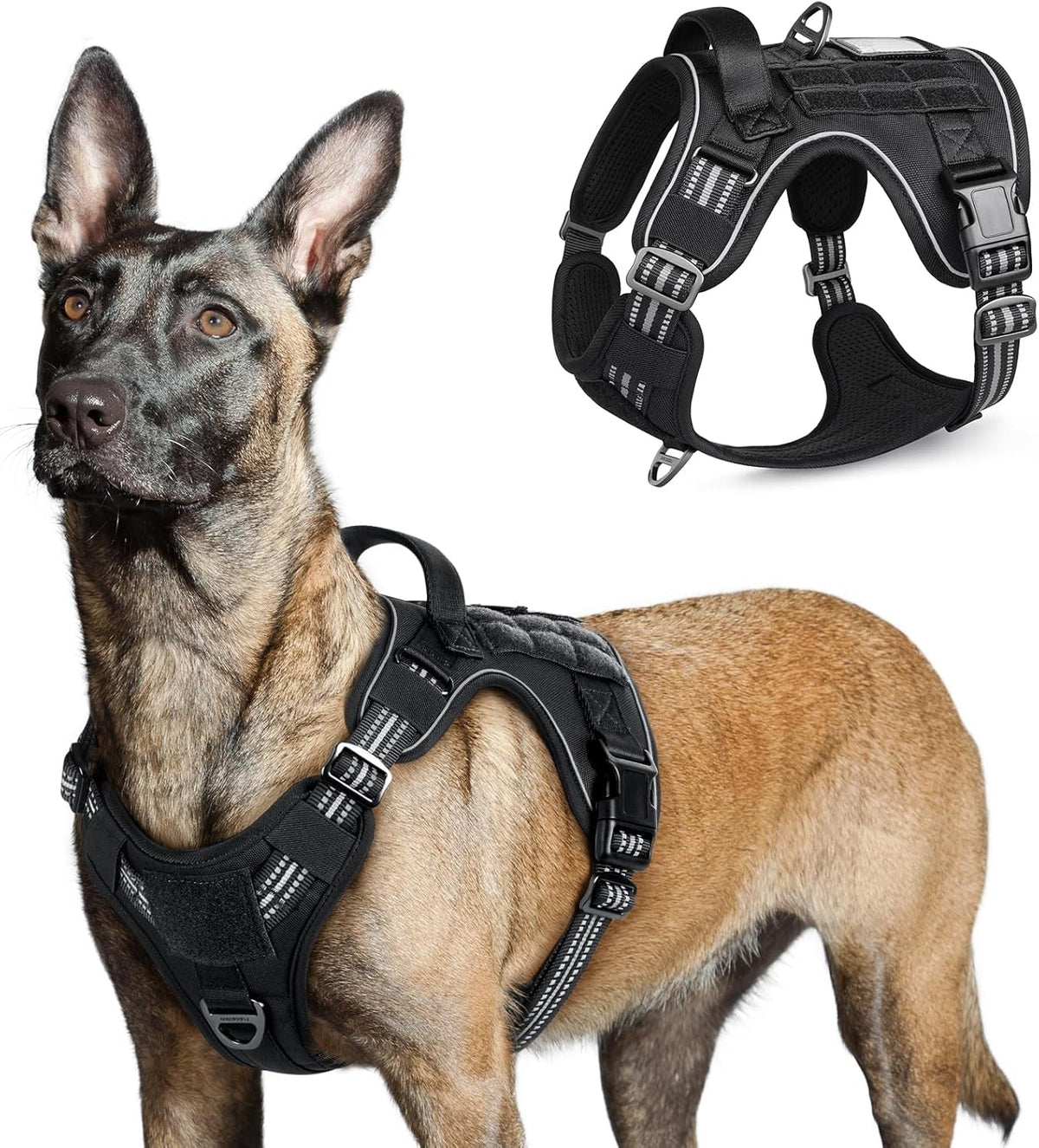 No-Pull Tactical Dog Harness MOLLE Vest for Medium & Large Dogs - Rustic Threads Farm