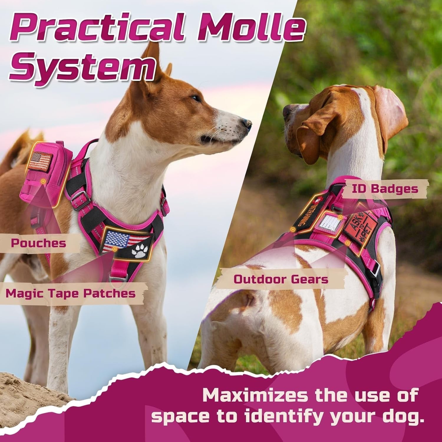 No-Pull Tactical Dog Harness MOLLE Vest for Medium & Large Dogs - Rustic Threads Farm
