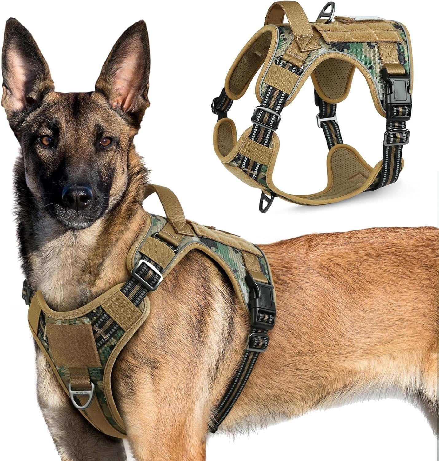 No-Pull Tactical Dog Harness MOLLE Vest for Medium & Large Dogs - Rustic Threads Farm