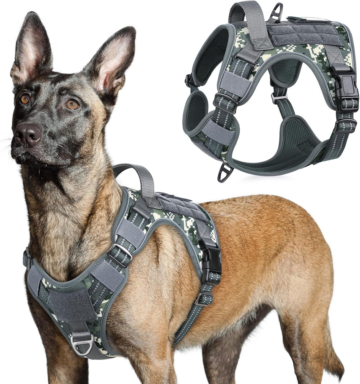 No-Pull Tactical Dog Harness MOLLE Vest for Medium & Large Dogs - Rustic Threads Farm
