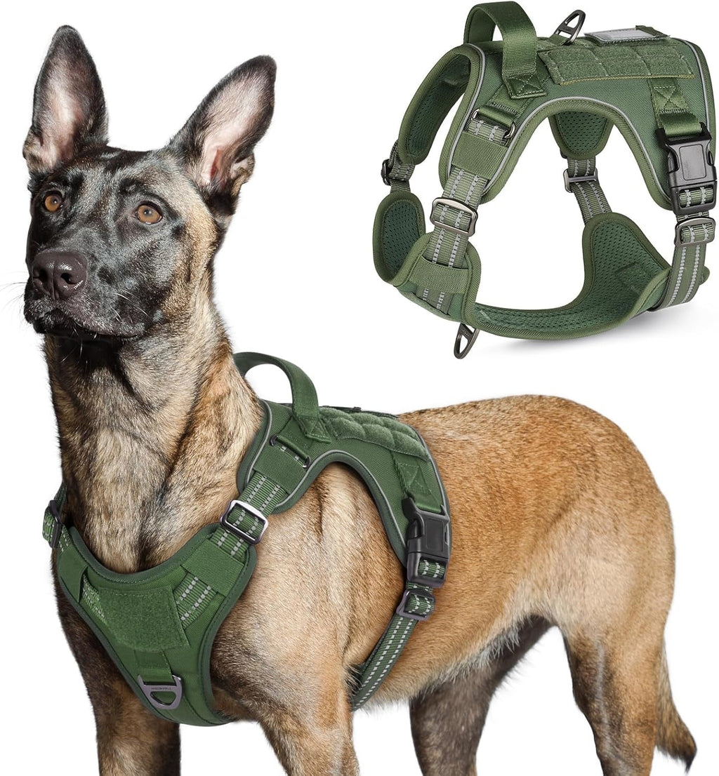 No-Pull Tactical Dog Harness MOLLE Vest for Medium & Large Dogs - Rustic Threads Farm