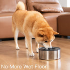 No Spill Dog Water Bowl 1 Gallon Stainless Steel Slow Feeder Non Slip - Rustic Threads Farm