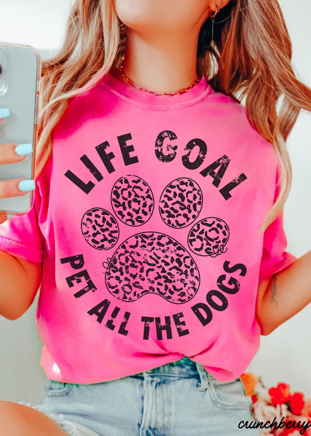 Pet All The Dogs Leopard Paw Tee *13 Colors (S-3X) - Rustic Threads Farm