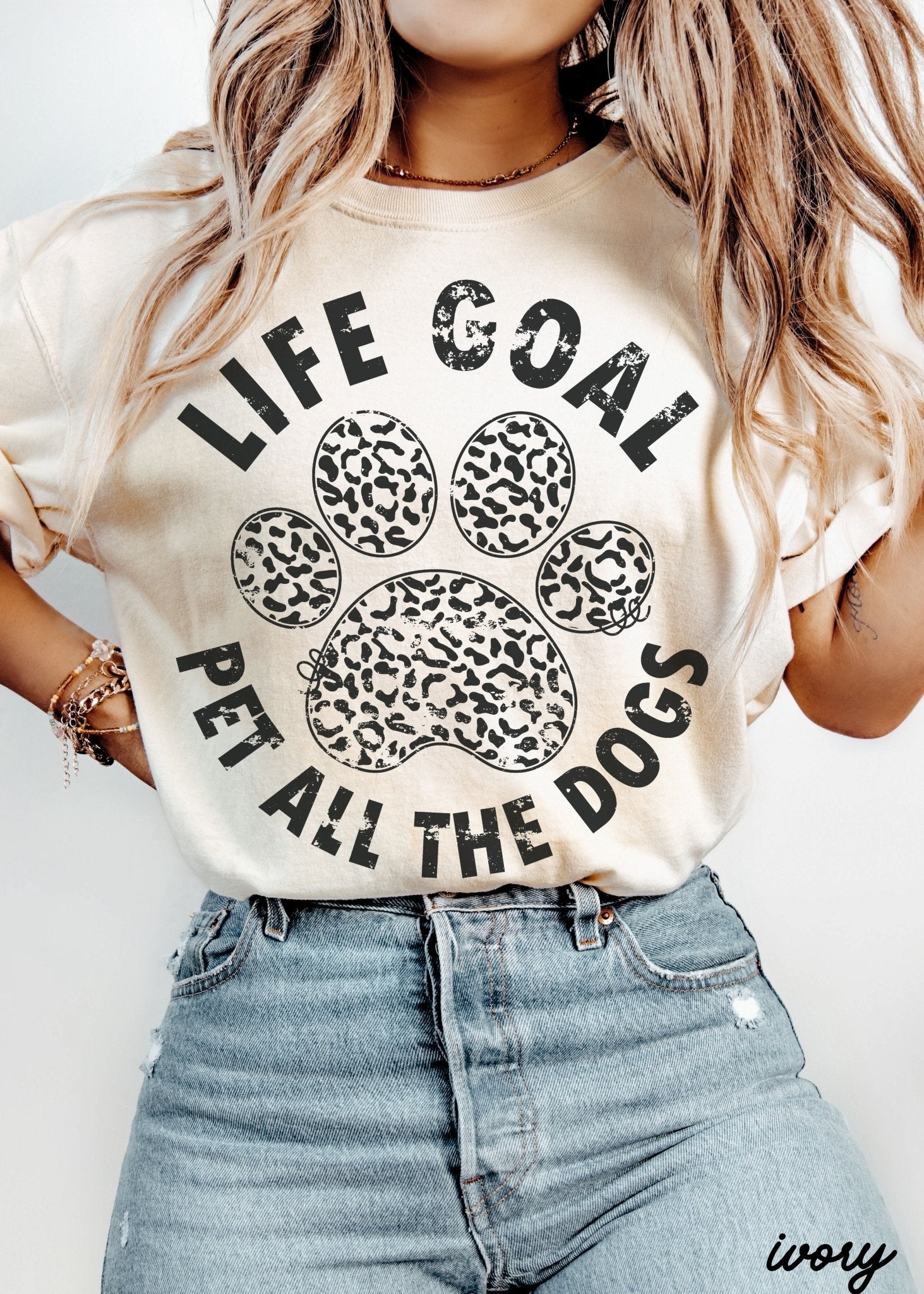 Pet All The Dogs Leopard Paw Tee *13 Colors (S-3X) - Rustic Threads Farm