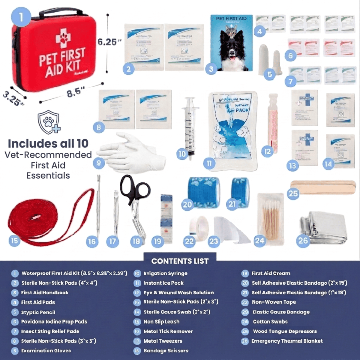Pet First Aid Kit for Dogs & Cats with Vet-Approved Essentials - Rustic Threads Farm