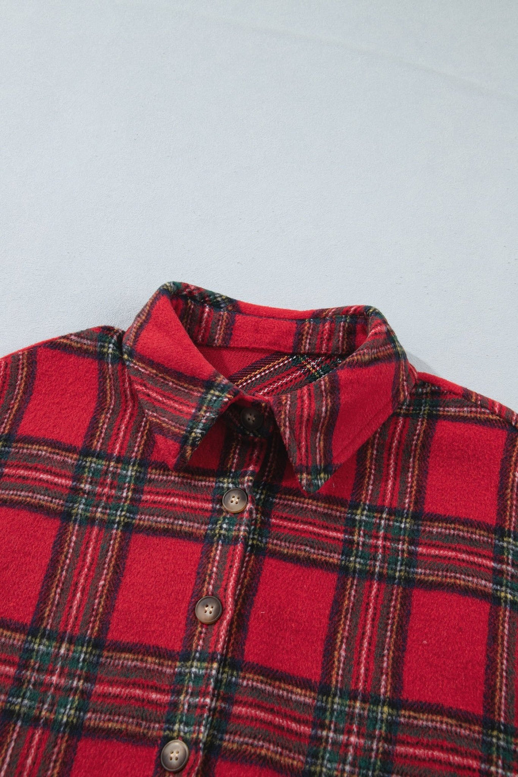 Plaid Button Front Long Sleeve Shacket - Rustic Threads Farm