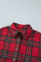 Plaid Button Front Long Sleeve Shacket - Rustic Threads Farm