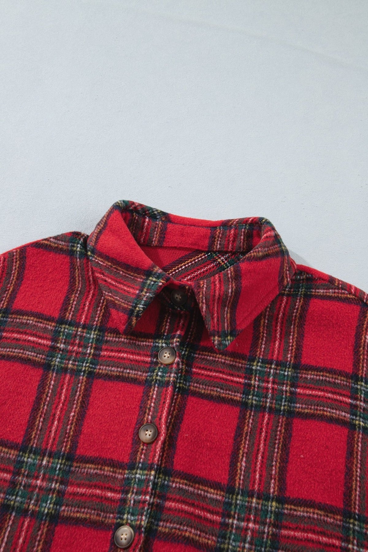 Plaid Button Front Long Sleeve Shacket - Rustic Threads Farm
