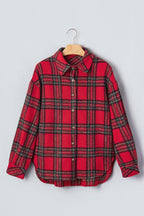 Plaid Button Front Long Sleeve Shacket - Rustic Threads Farm