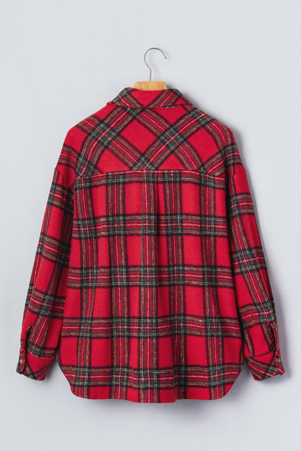 Plaid Button Front Long Sleeve Shacket - Rustic Threads Farm
