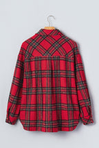 Plaid Button Front Long Sleeve Shacket - Rustic Threads Farm