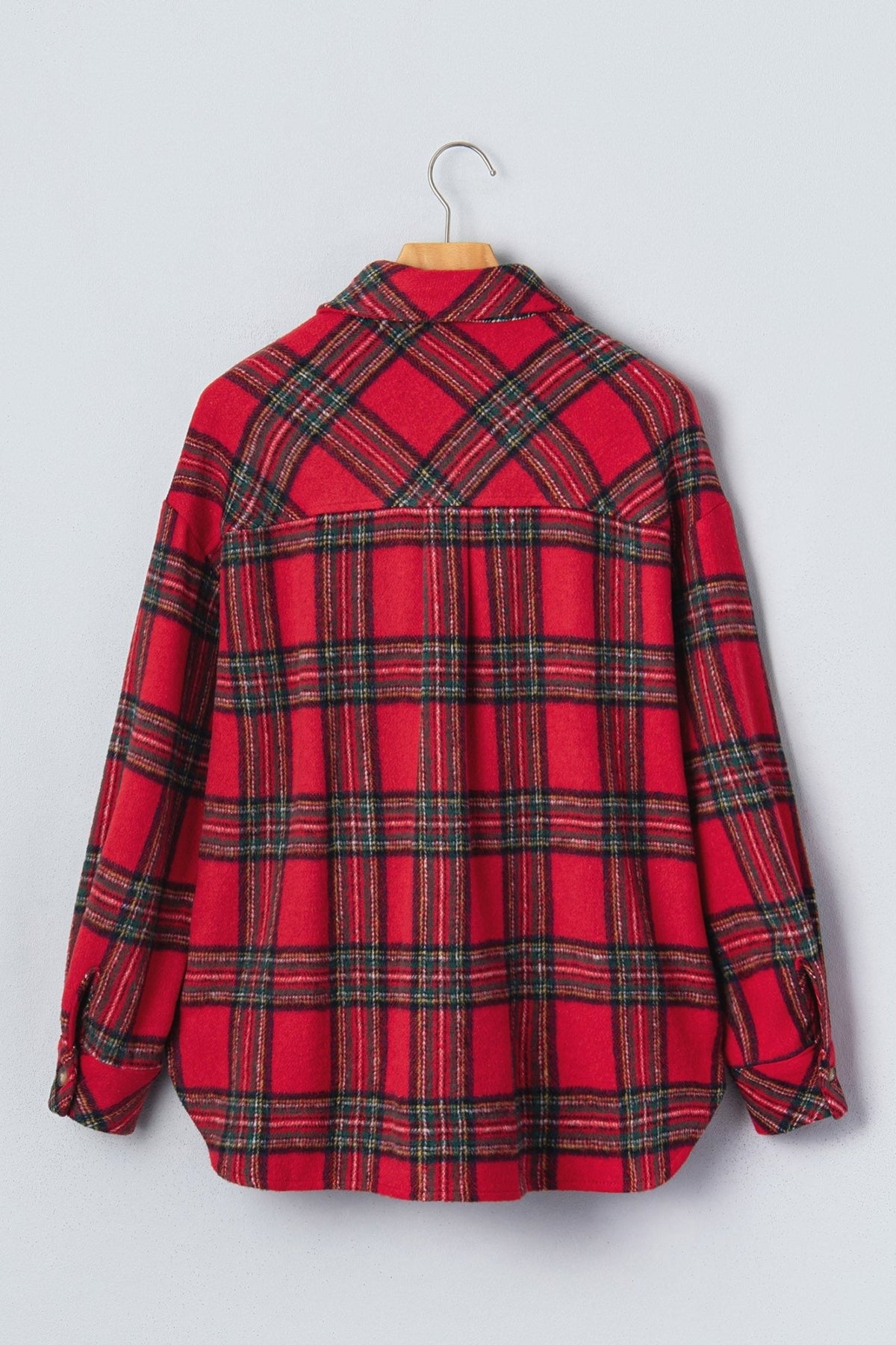 Plaid Button Front Long Sleeve Shacket - Rustic Threads Farm