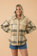Plaid Corduroy Patchwork Chest Pocket Shacket - Rustic Threads Farm