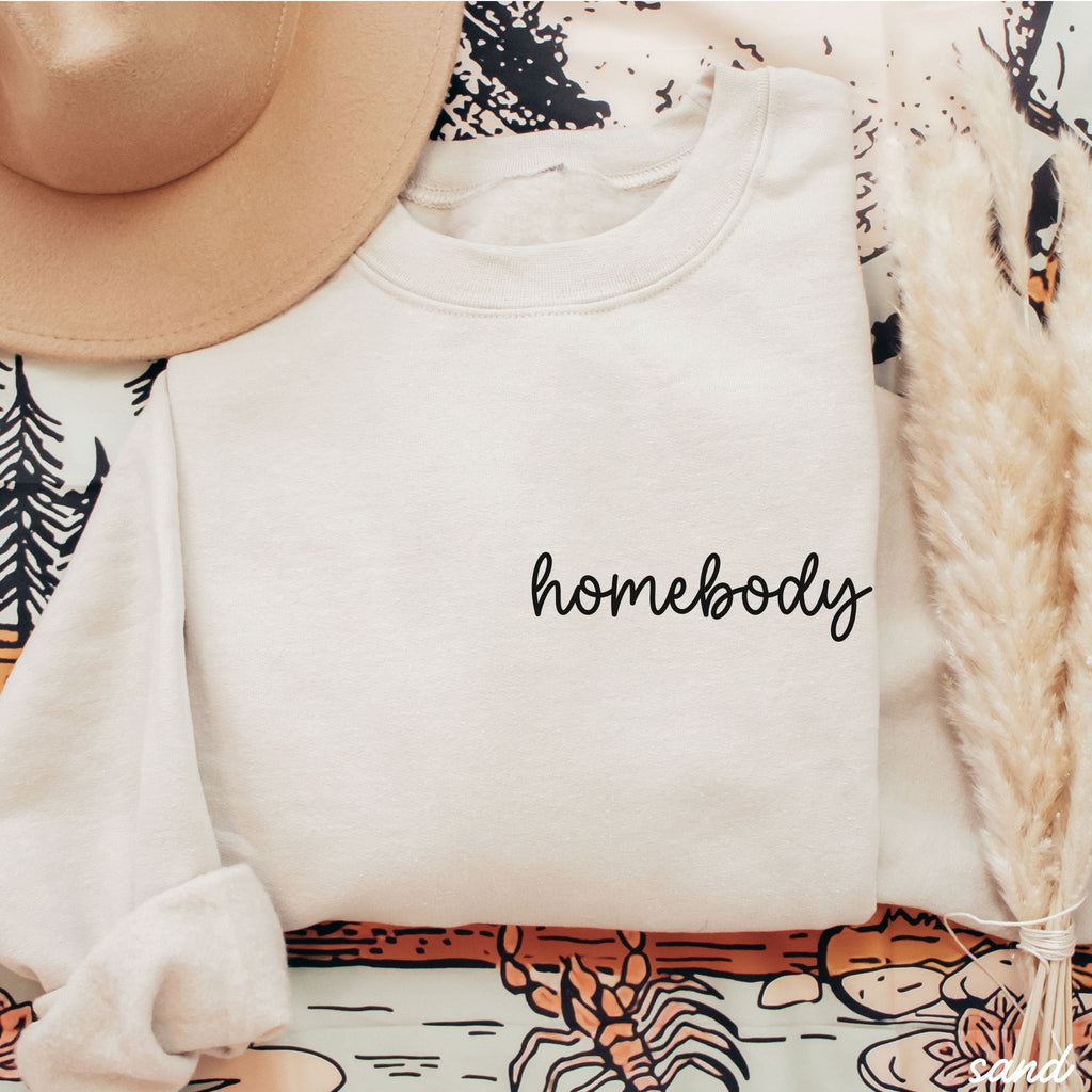 PRE-ORDER: Homebody Cursive Sweatshirt *6 Colors (S-3X) - Rustic Threads Farm