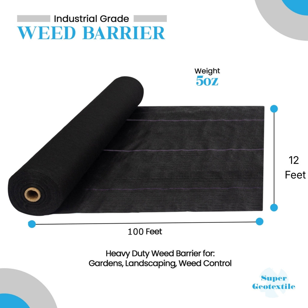 Pro Grade 5oz Weed Barrier - Heavy Duty Landscape Fabric - Weed Block - 25 Year Fabric - Rustic Threads Farm