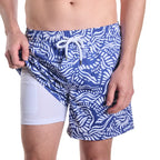 Men’s Premium Compression-Lined Hybrid Shorts – Salt Spray-Harbor and Surf