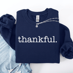 Thankful Minimalist Thanksgiving Autumn Fall Cozy Knit Cotton Premium Seasonal Warm Sweatshirt - Rustic Threads Farm