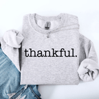 Thankful Minimalist Thanksgiving Autumn Fall Cozy Knit Cotton Premium Seasonal Warm Sweatshirt - Rustic Threads Farm