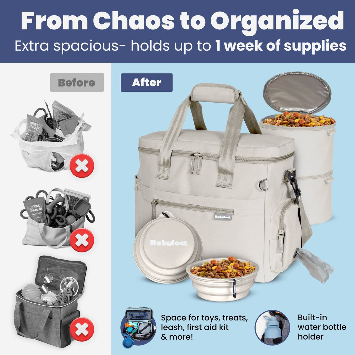 The Original Doggy Bag™ Dog Travel Bag for Supplies - Rustic Threads Farm