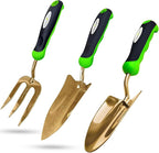 Titanium Garden Tool Set - Includes Hand Trowel Transplanter Cultivator - Rustic Threads Farm