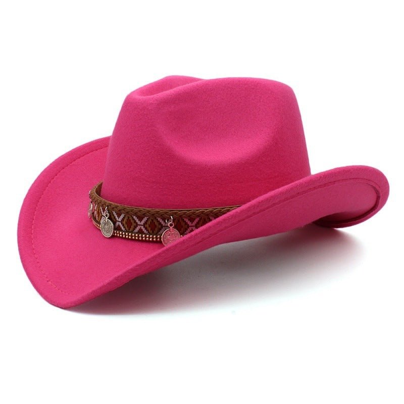 Western Charm Woolen Cowgirl Hat - Rustic Threads Farm