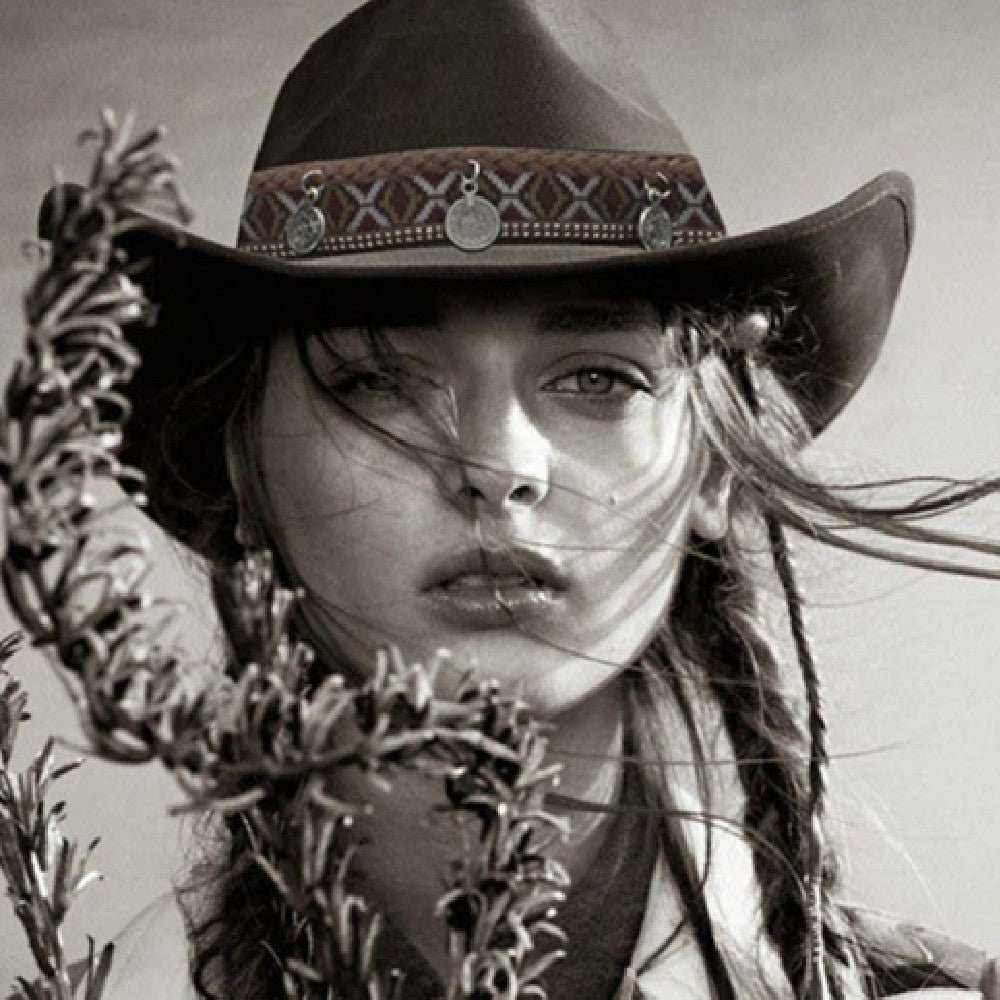 Western Charm Woolen Cowgirl Hat - Rustic Threads Farm