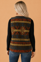 Western Fleece Pocketed Zip Up Sleeveless Vest - Rustic Threads Farm