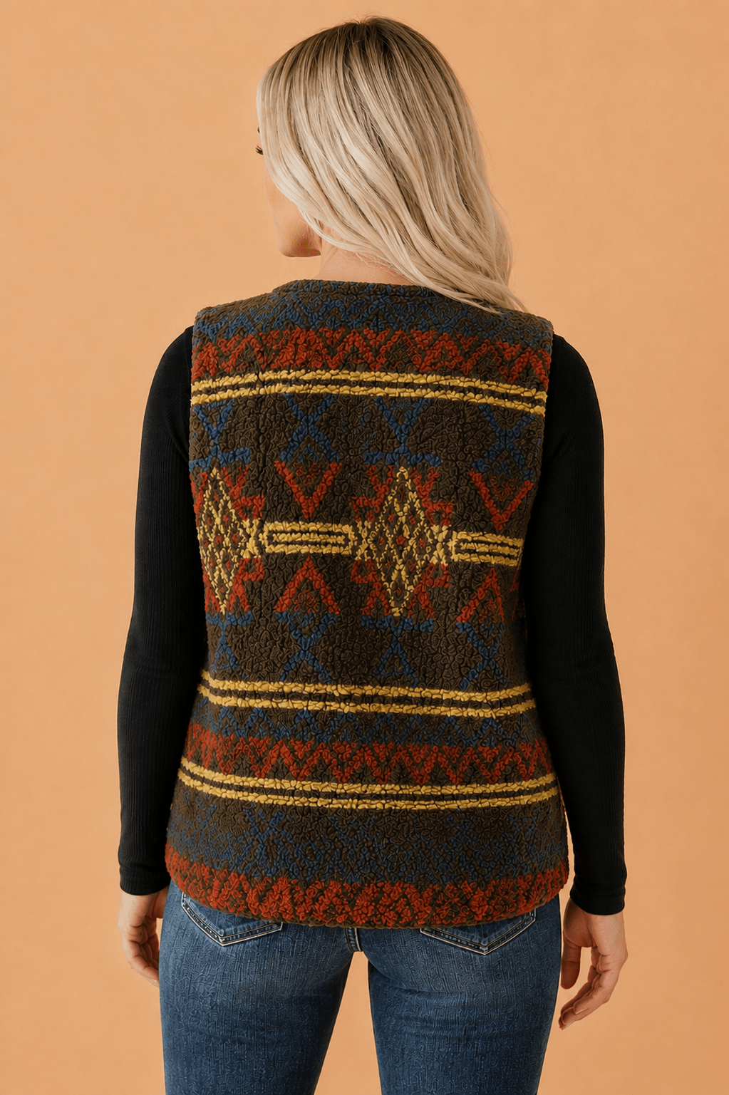 Western Fleece Pocketed Zip Up Sleeveless Vest - Rustic Threads Farm