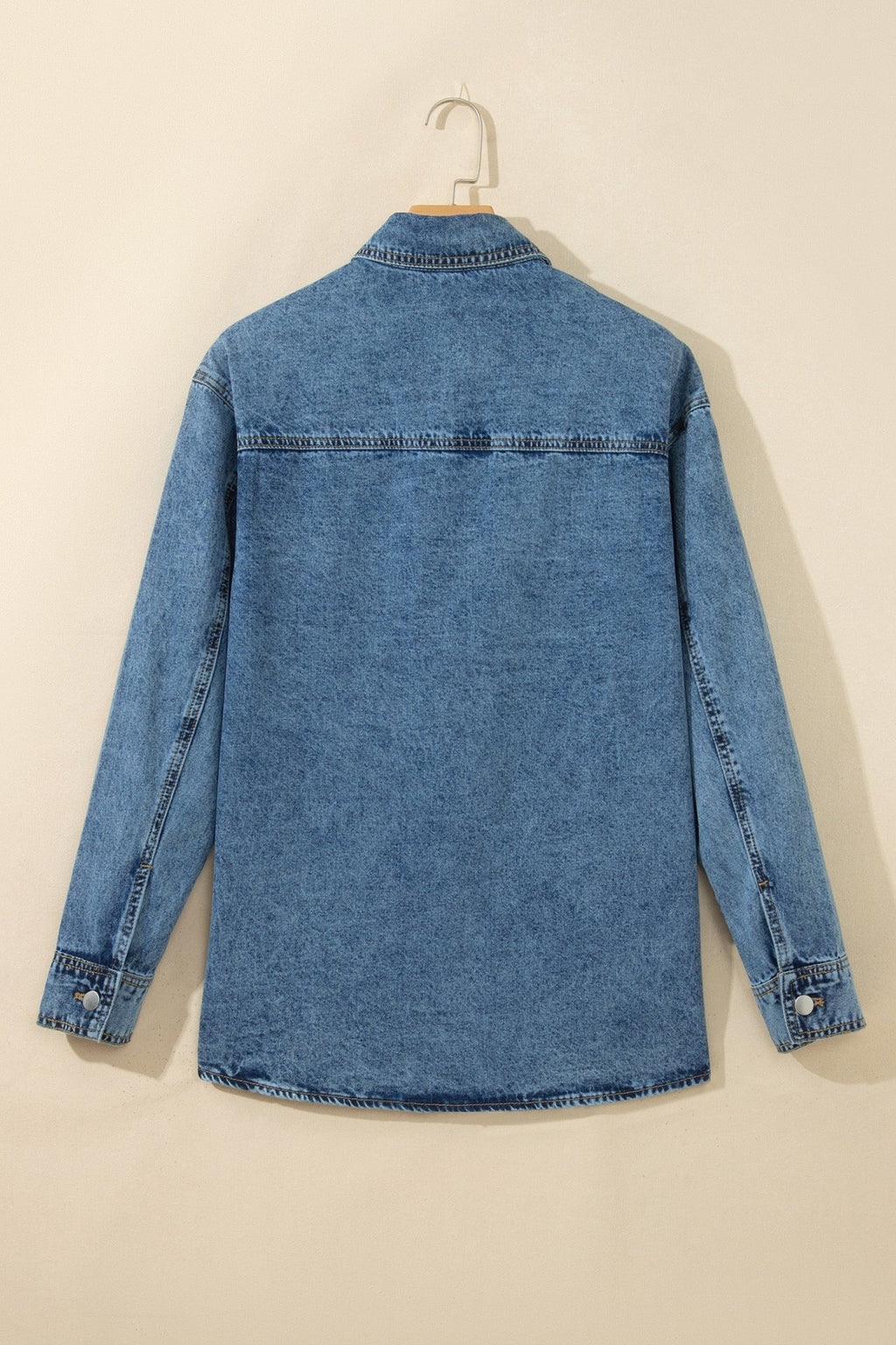 Western Studded Denim Buttoned Chest Pocket Jacket - Rustic Threads Farm